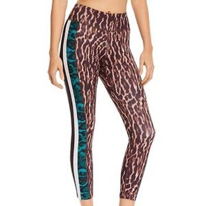 Cheetah leggings with track stripe